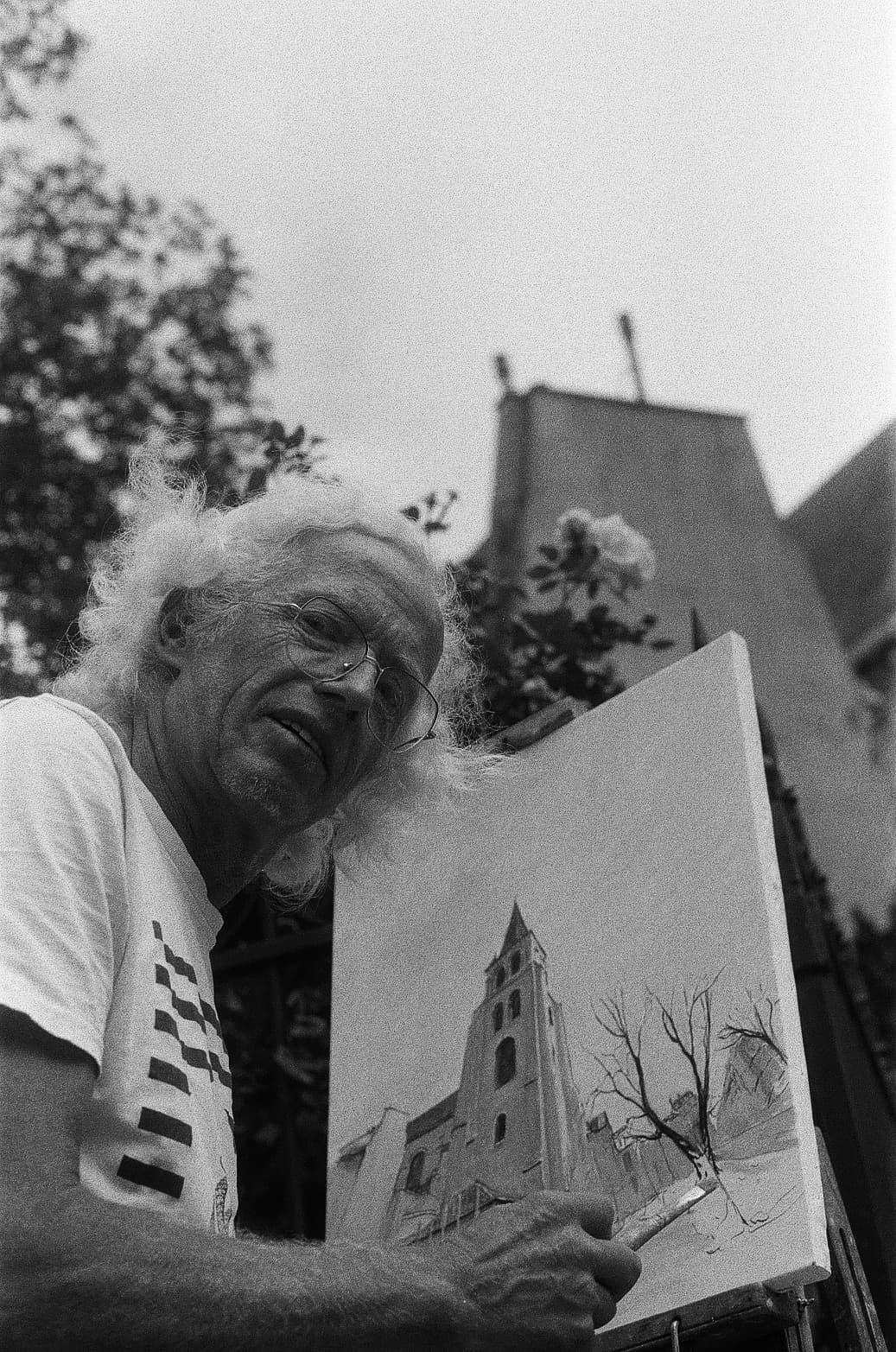 Barthelemy de Mazenod | People of Paris | A man painting a church in the street